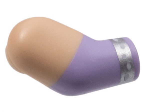 Lego Arm, Right with Light Nougat Short Sleeve, Silver Bracelets Pattern