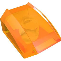 Brick Curved 2 x 2 with Lip, No Studs / Trans-Orange