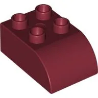 Duplo Brick 2 x 3 with Curved Top / Dark Red