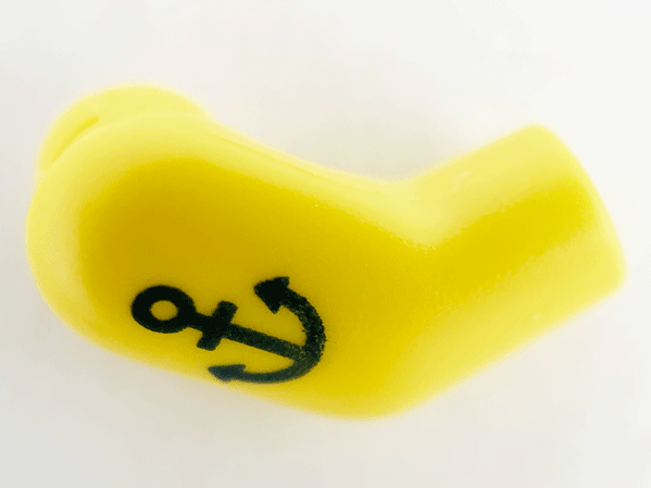 Lego Arm, Right with Anchor Tattoo Pattern / Yellow