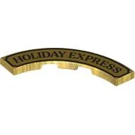 Tile 4 x 4 Curved, Macaroni with Black 'HOLIDAY EXPRESS', Border Print