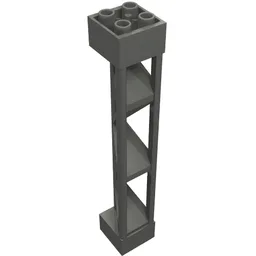 Support 2 x 2 x 10 Girder Triangular Vertical - Type 1 - Solid Top, 3 Posts / Dark Bluish Gray