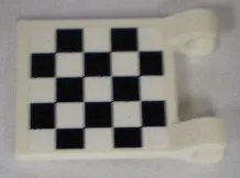Flag 2 x 2 Square with Flat Edge with Checkered Pattern on Both Sides, White Corners (Stickers) - Sets 8864 / 8897 / 8898 / 8899