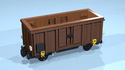 4-Wheel Open Wagon (9 studs wide, SNOT, brown)
