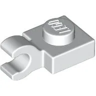 Plate Special 1 x 1 with Clip Horizontal [Thick Open O Clip] / White