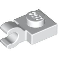 Lego Plate Special 1 x 1 with Clip Horizontal [Thick Open O Clip] / White