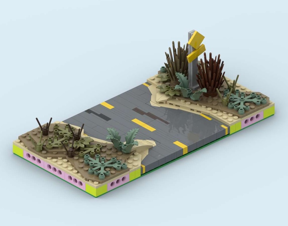 Lego MILS Wasteland Half Road Straight 16 Studs Wide (Fallout)