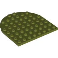 Plate 8 x 8 with Rounded End / Olive Green