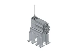 Large Defence Cannon With Stand And Antenna.