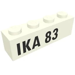Brick 1 x 4 with Black 'IKA 83' Print