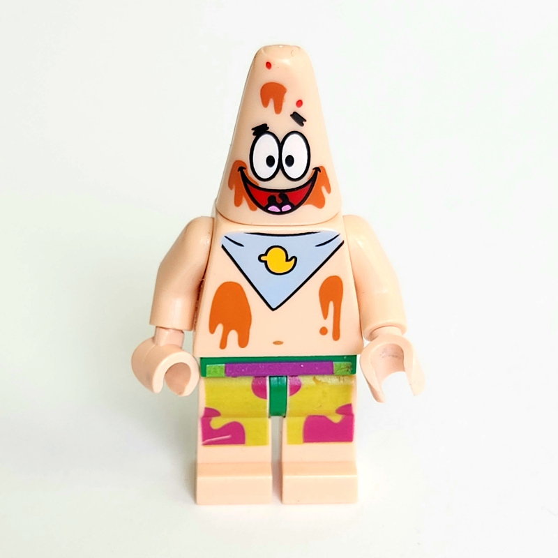 Lego Patrick Star with Bib and Ice Cream Stains
