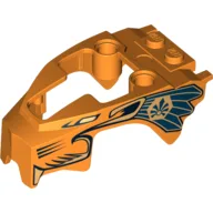 Fairing, Fly Wheel, Lion Shape with Gold and Blue Feathers Print / Orange