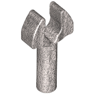 Lego Bar 1L with Clip [Cut Edges and One Side Hole] [Gap in Clip] / Metallic Silver