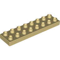Lego Duplo Plate 2 x 8 / Tan