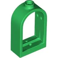 Window 1 x 2 x 2 2/3 with Rounded Top / Green