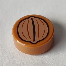 Tile Round 1 x 1 with Walnut Print / Medium Nougat