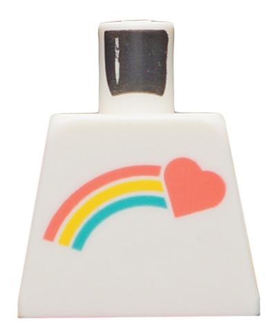 Lego Torso Coral Shooting Heart and Rainbow Pattern