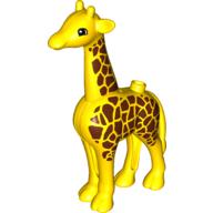 Lego Duplo Animal Giraffe Adult, New Style, Semicircular Eyes / Yellow