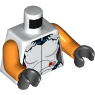 Torso Spacesuit, Armor Print, Orange Arms, Black Hands / White
