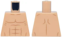 Torso Bare Chest, Medium Nougat Muscles Pattern / Warm Tan