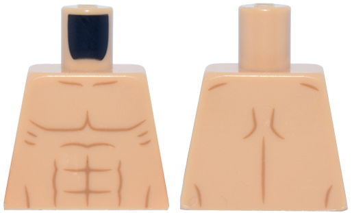 Lego Torso Bare Chest, Medium Nougat Muscles Pattern