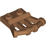Lego Plate Special 1 x 2 with Angled Handles on Side / Medium Nougat