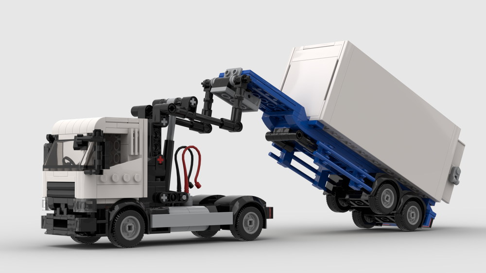 Lego High lift coupler tractor&bulk container trailer
