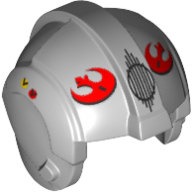 Lego Helmet Rebel Pilot, Center Ridge with Red Rebel Logo Print
