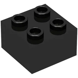 Minitalia Brick 2 x 2 with Bottom X Support / Black