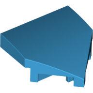 Lego Brick Wedged, Curved 2 x 2 with Stud Notches / Dark Azure