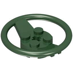 Steering Wheel with 4 Studs on Center / Dark Green