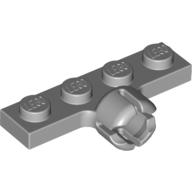 Lego Plate Special 1 x 4 with Towball Socket, Short, 4 Slots / Light Bluish Gray