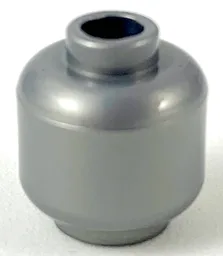 Minifigure, Head (Plain) / Flat Silver