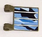 Flag 2 x 2 Square with Flat Edge with Solar Panel Pattern (Sticker) - Set 7469