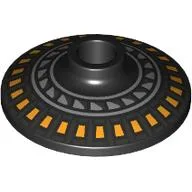 Dish 2 x 2 Inverted [Radar] with Turbine, Orange/Silver Stripes Print