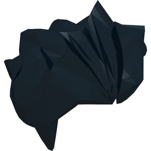 Lego Hair Angular Swept Back / Black