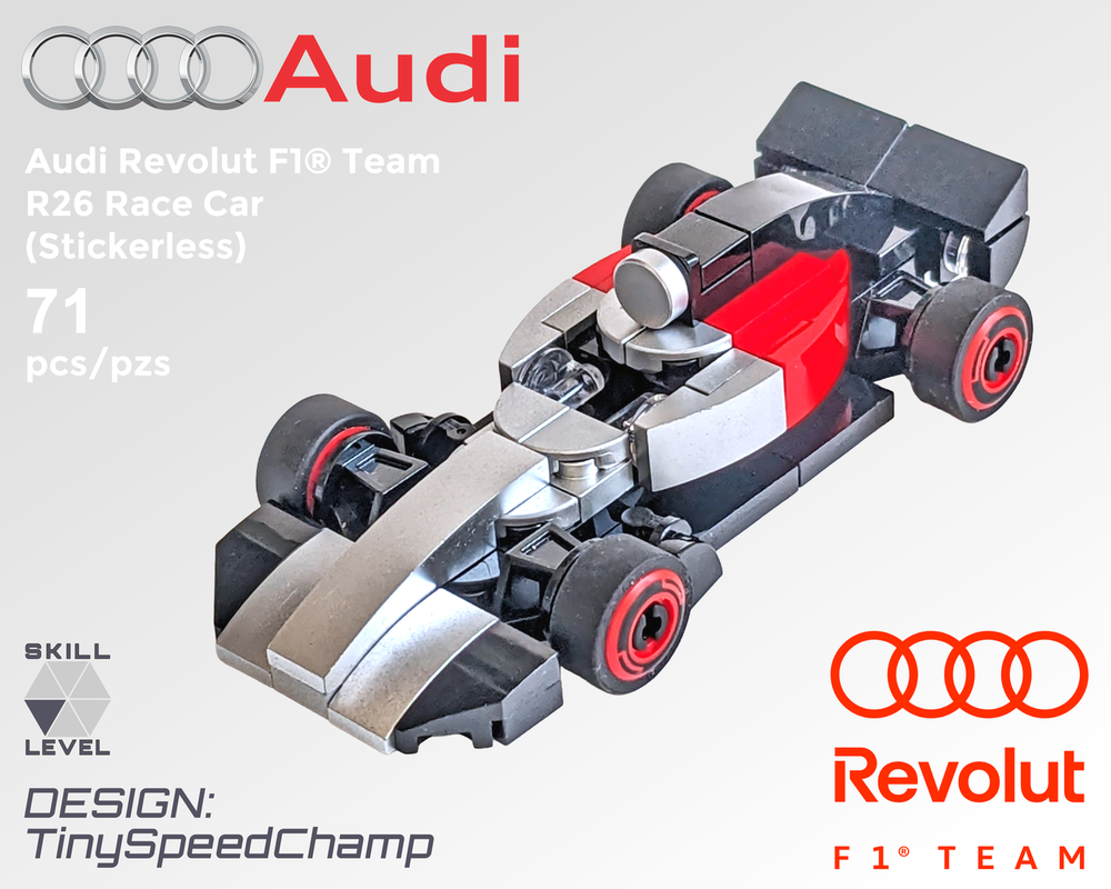 Lego Tiny Audi Revolut F1® Team R26 Race Car (Stickerless)