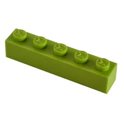 Modulex Brick 1 x 5 with M on Stud / Modulex Pastel Green