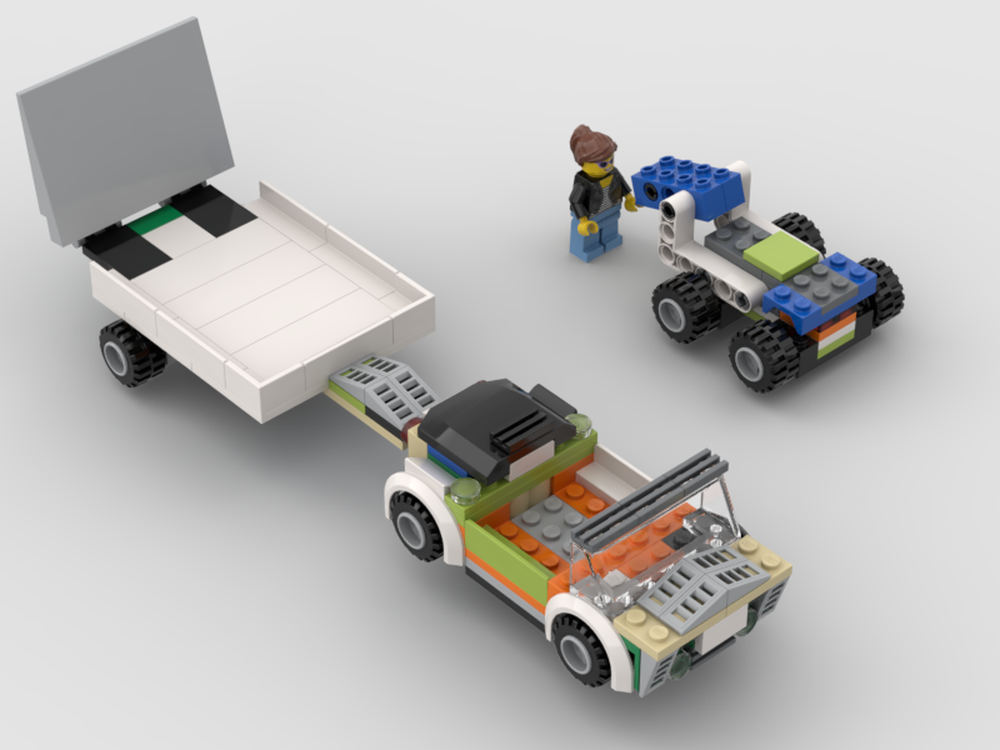 Lego Car and Mow Trailer