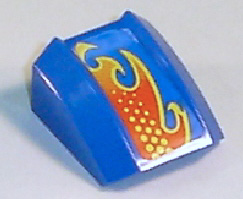Lego Slope, Curved 2 x 2 Lip with Flame Pattern Model Right (Sticker) - Set 8668