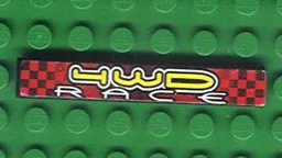 Tile 1 x 6 with '4WD RACE' Pattern (Sticker) - Set 8279