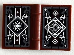 Minifigure, Utensil Book 2 x 3 with White Symmetric Stars and Lines Pattern (Stickers) - Set 10237