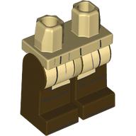 Lego Hips and Dark Brown Legs with Tan Robe Ends print