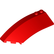 Lego Brick Wedged, Curved 8 x 3 x 2 Open Left / Red