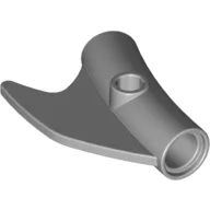 Technic Pin Connector Round Curved with Fin and Hole / Light Bluish Gray