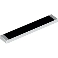 Tile 1 x 6 with Black Print / White