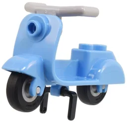 Scooter with Black Stand, Light Bluish Gray Angular Handlebars, and Light Bluish Gray Wheels