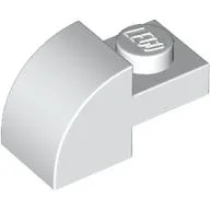 Brick Curved 1 x 2 x 1 with Curved Top / White