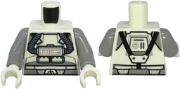 Torso SW Clone Pilot with Sand Blue Hoses, Black Straps, Light Bluish Gray Shoulders and Belt Pattern / Light Bluish Gray Arms / White Hands
