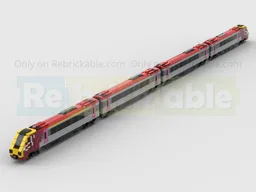 4-Wide Class 220 Voyager Four Carriage DEMU Train In Cross Country Livery